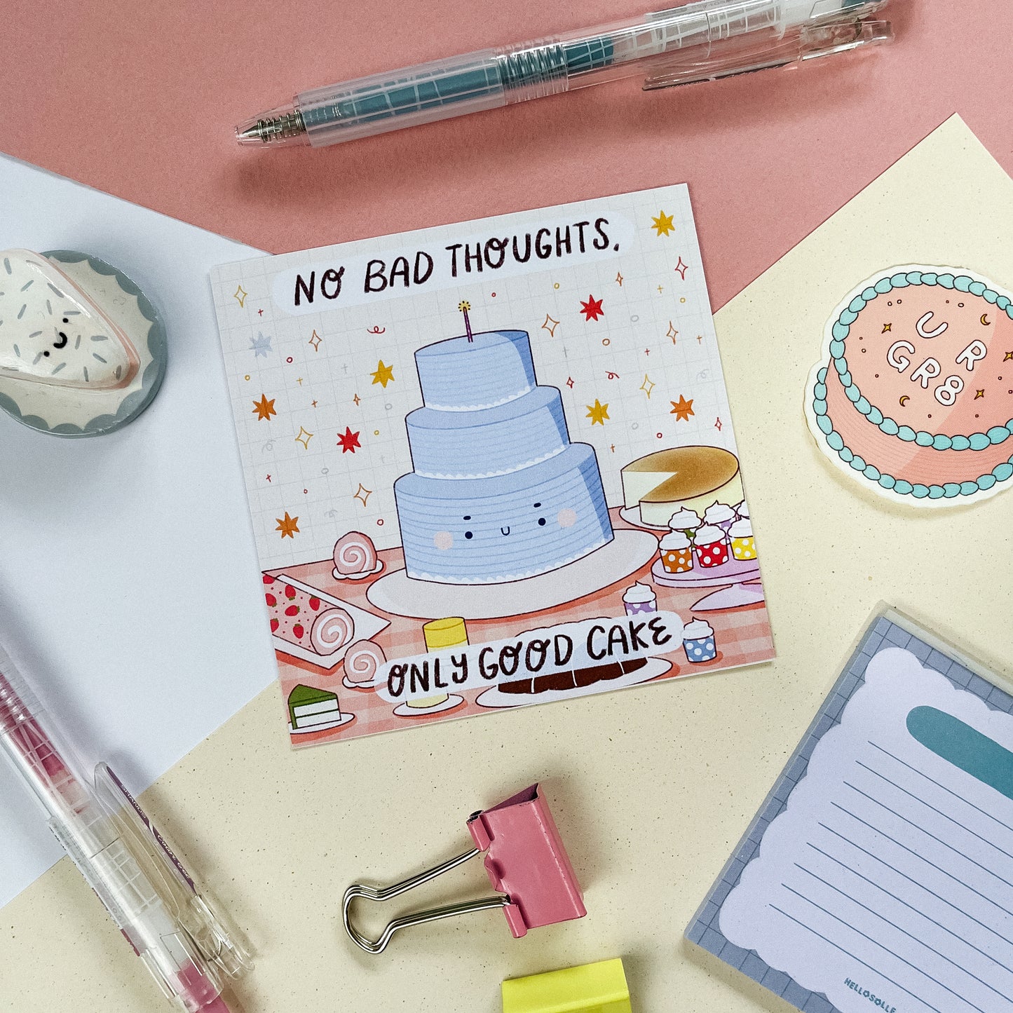 No Bad Thoughts, Only Good Cake Art Print